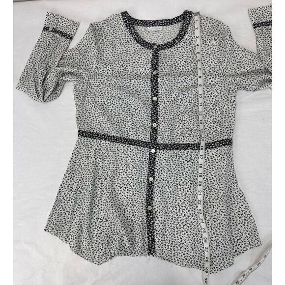 Cottagecore J.Jill Gorgeous Cream Tunic Top Ditsy Floral Rayon Small NWT - Picture 5 of 10